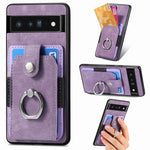 Retro cassa del telefono del raccoglitore della carta dell'anello di pelle-tatto, For Google Pixel 6 Pro, For Google Pixel 6, For Google Pixel 7 Pro, For Google Pixel 7