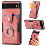Retro cassa del telefono del raccoglitore della carta dell'anello di pelle-tatto, For Google Pixel 6 Pro, For Google Pixel 6, For Google Pixel 7 Pro, For Google Pixel 7