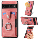 Retro cassa del telefono del raccoglitore della carta dell'anello di pelle-tatto, For Google Pixel 6 Pro, For Google Pixel 6, For Google Pixel 7 Pro, For Google Pixel 7