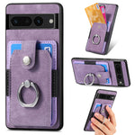 Retro cassa del telefono del raccoglitore della carta dell'anello di pelle-tatto, For Google Pixel 6 Pro, For Google Pixel 6, For Google Pixel 7 Pro, For Google Pixel 7