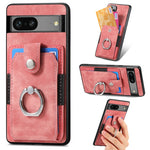 Retro cassa del telefono del raccoglitore della carta dell'anello di pelle-tatto, For Google Pixel 6 Pro, For Google Pixel 6, For Google Pixel 7 Pro, For Google Pixel 7