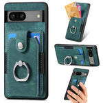 Retro cassa del telefono del raccoglitore della carta dell'anello di pelle-tatto, For Google Pixel 6 Pro, For Google Pixel 6, For Google Pixel 7 Pro, For Google Pixel 7
