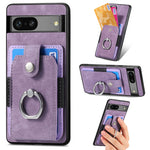 Retro cassa del telefono del raccoglitore della carta dell'anello di pelle-tatto, For Google Pixel 6 Pro, For Google Pixel 6, For Google Pixel 7 Pro, For Google Pixel 7