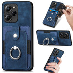 Retro cassa del telefono del raccoglitore della carta dell'anello di pelle-tatto, For Xiaomi Poco X5 Pro, For Xiaomi Redmi 9A