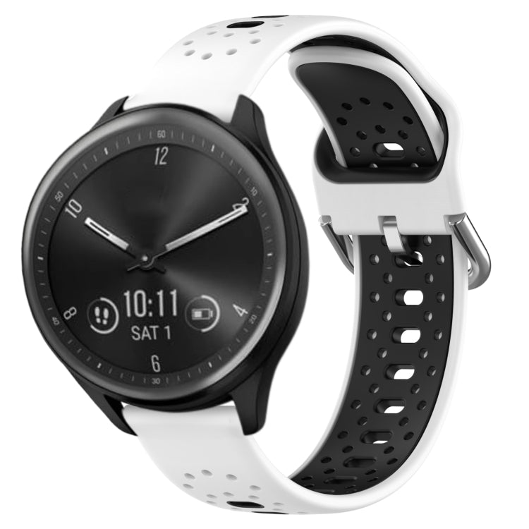 Cinturino in silicone bicolore traspirante da 20 mm, For Garmin Vivomove Sport