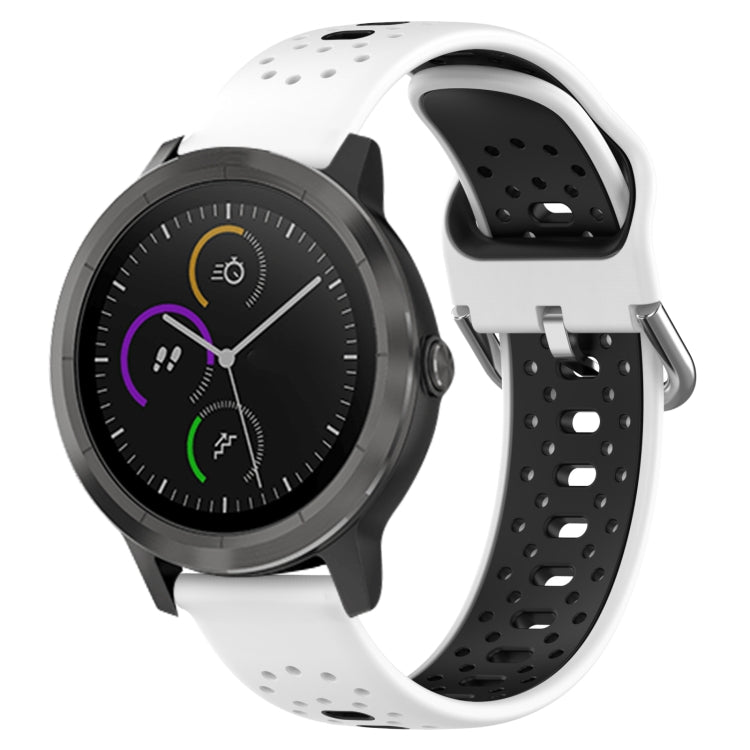 Cinturino in silicone bicolore traspirante da 20 mm, For Garmin Vivoactive3