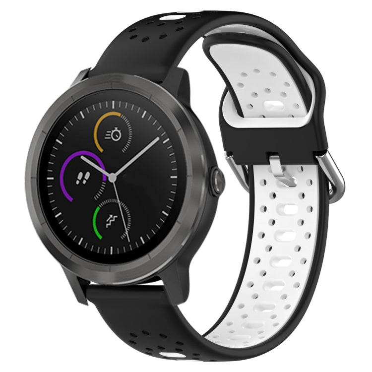 Cinturino in silicone bicolore traspirante da 20 mm, For Garmin Vivoactive3