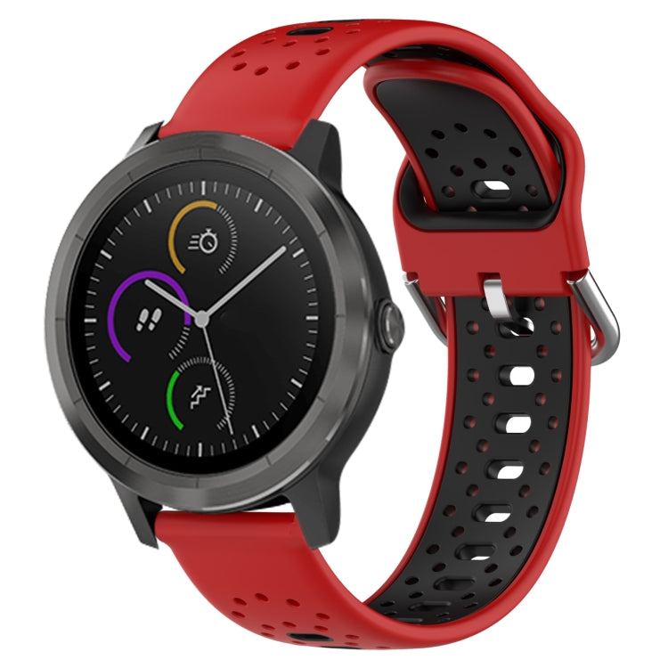 Cinturino in silicone bicolore traspirante da 20 mm, For Garmin Vivoactive3