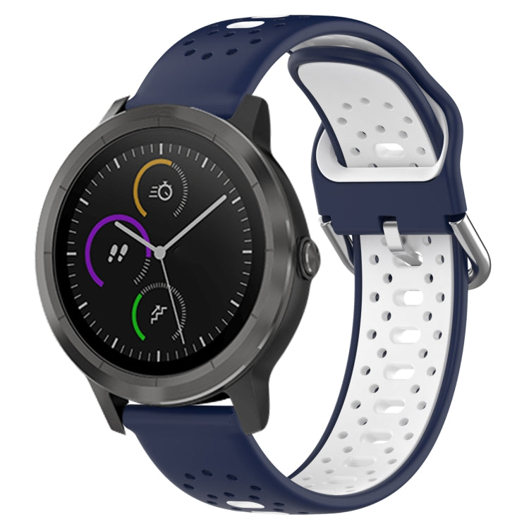 Cinturino in silicone bicolore traspirante da 20 mm, For Garmin Vivoactive3