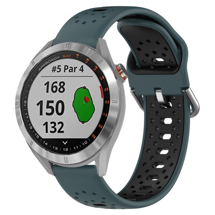 Cinturino in silicone bicolore traspirante da 20 mm, For Garmin Approach S40