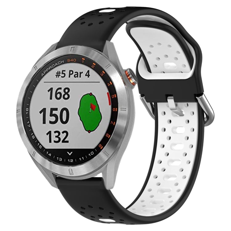 Cinturino in silicone bicolore traspirante da 20 mm, For Garmin Approach S40