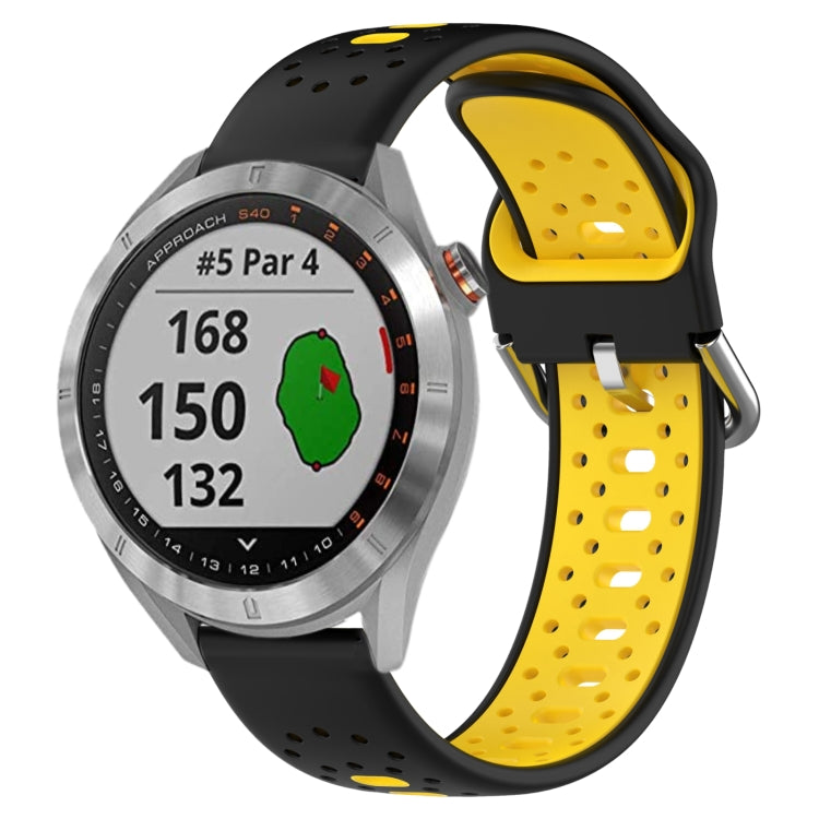 Cinturino in silicone bicolore traspirante da 20 mm, For Garmin Approach S40