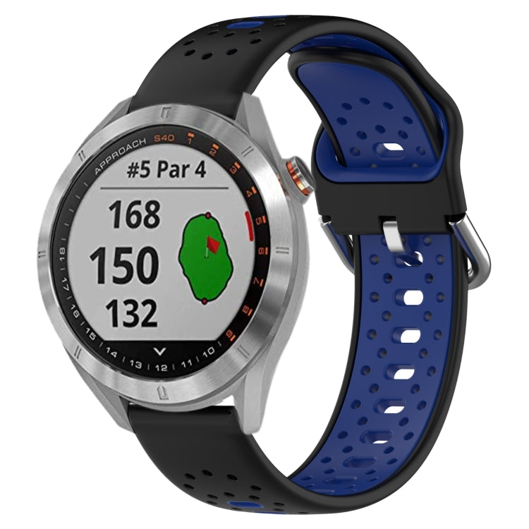 Cinturino in silicone bicolore traspirante da 20 mm, For Garmin Approach S40
