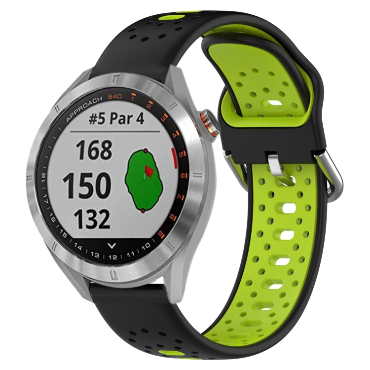 Cinturino in silicone bicolore traspirante da 20 mm, For Garmin Approach S40