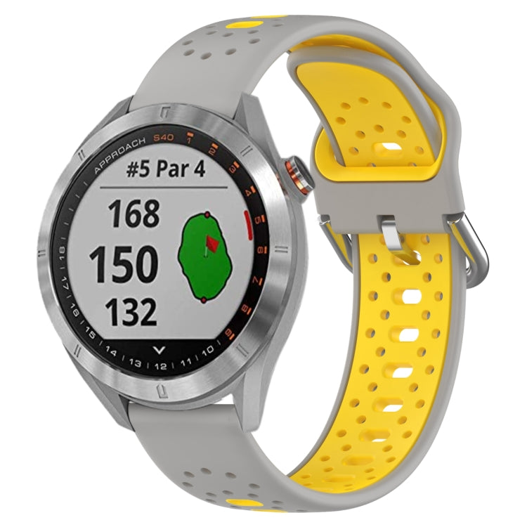 Cinturino in silicone bicolore traspirante da 20 mm, For Garmin Approach S40