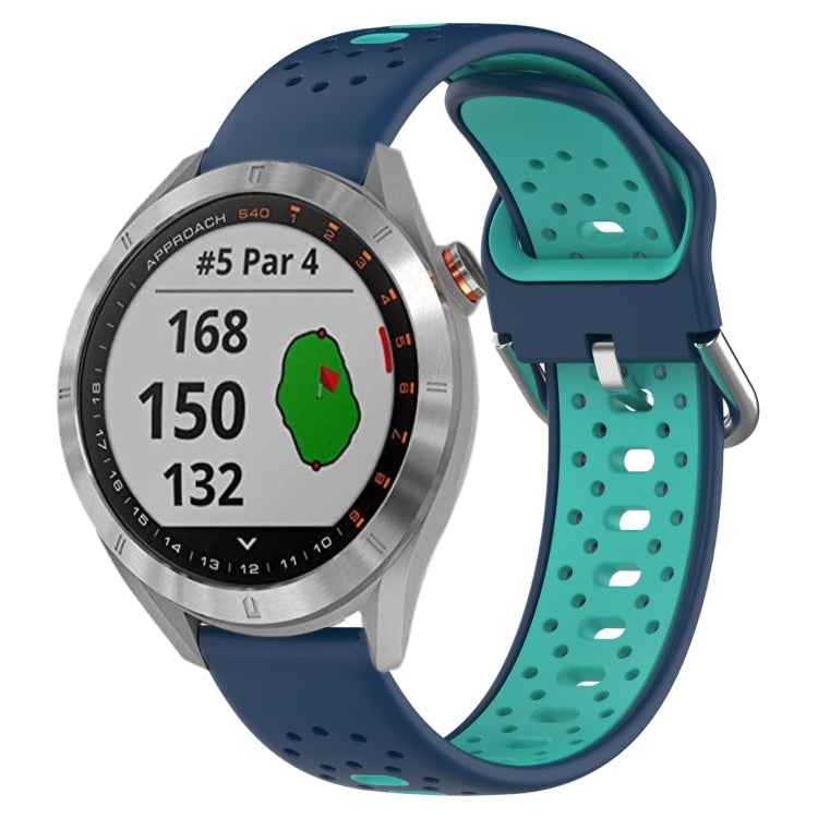 Cinturino in silicone bicolore traspirante da 20 mm, For Garmin Approach S40