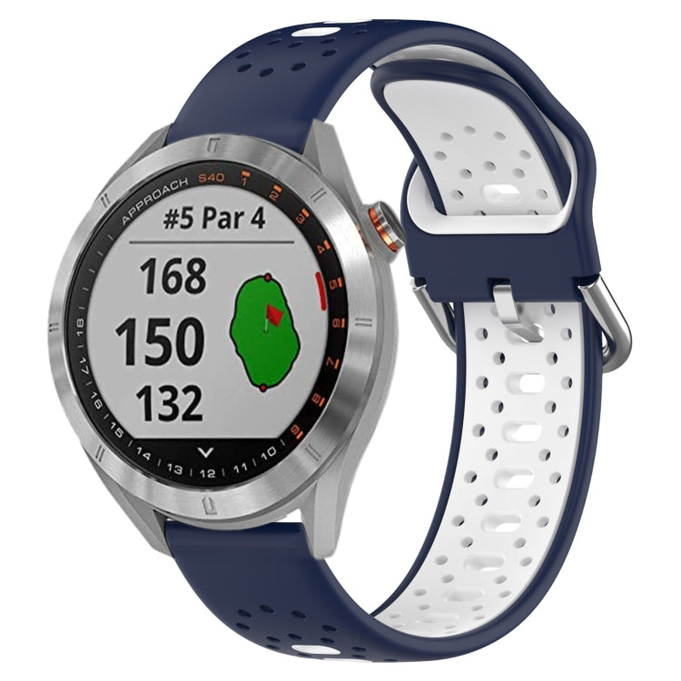 Cinturino in silicone bicolore traspirante da 20 mm, For Garmin Approach S40
