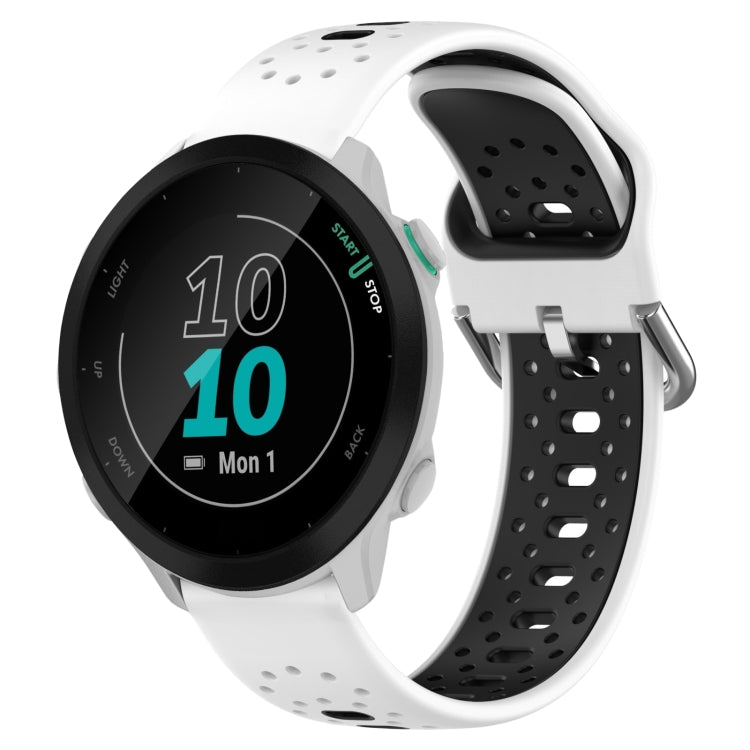 Cinturino in silicone bicolore traspirante da 20 mm, For Garmin Forerunner 55