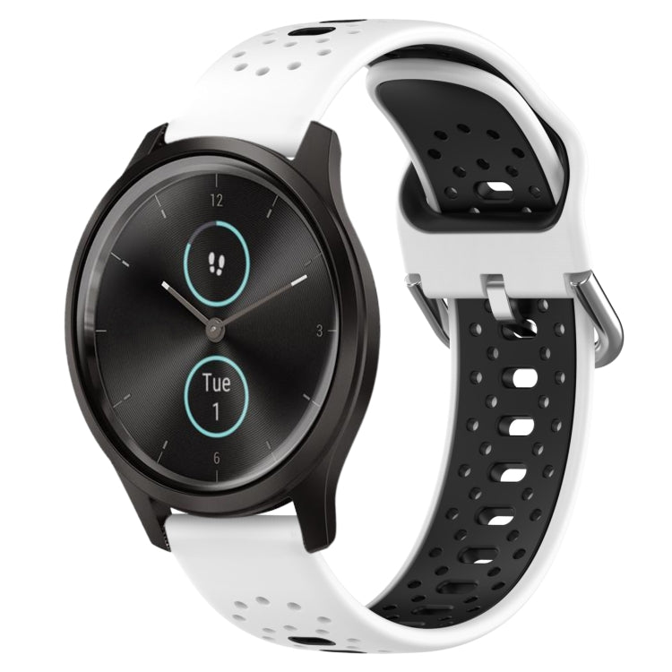 Cinturino in silicone bicolore traspirante da 20 mm, For Garmin VivoMove Style