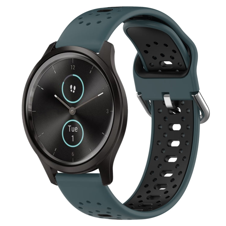 Cinturino in silicone bicolore traspirante da 20 mm, For Garmin VivoMove Style