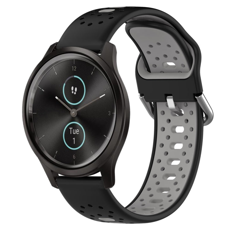 Cinturino in silicone bicolore traspirante da 20 mm, For Garmin VivoMove Style