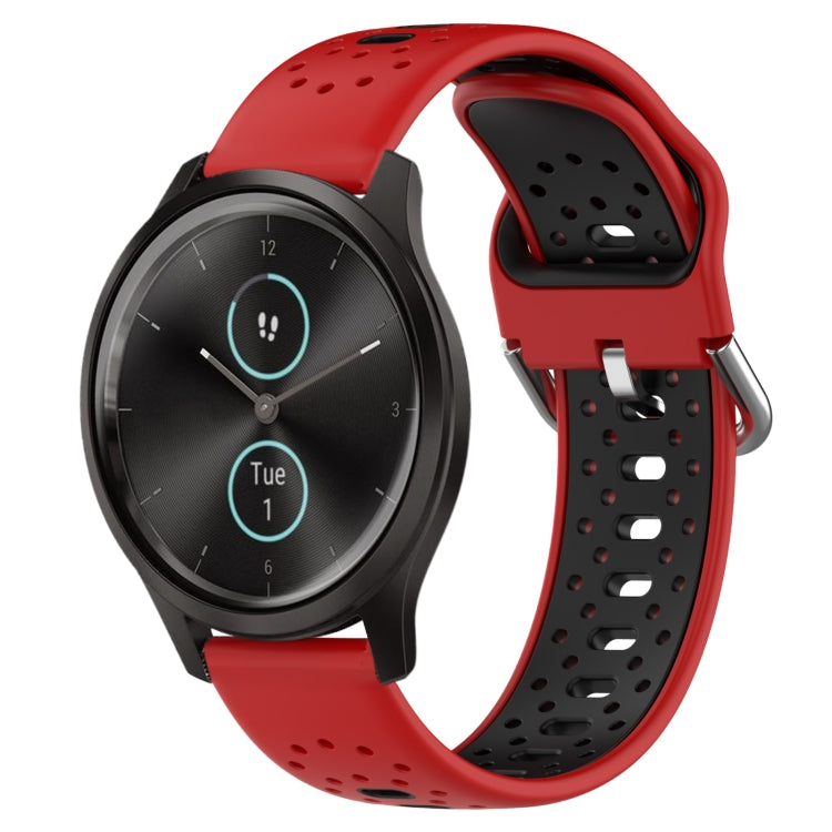 Cinturino in silicone bicolore traspirante da 20 mm, For Garmin VivoMove Style