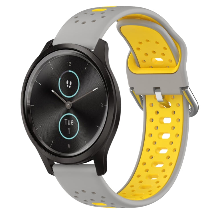 Cinturino in silicone bicolore traspirante da 20 mm, For Garmin VivoMove Style
