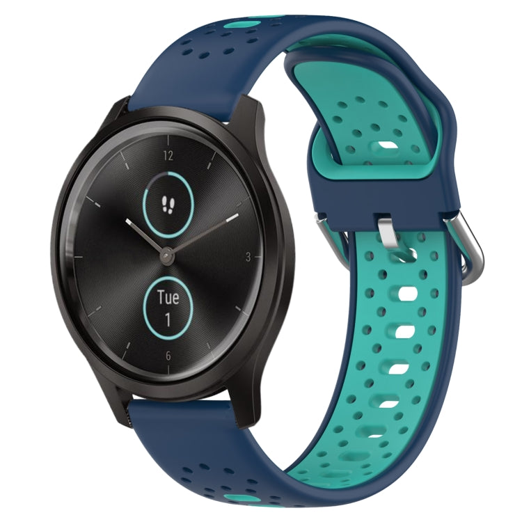 Cinturino in silicone bicolore traspirante da 20 mm, For Garmin VivoMove Style