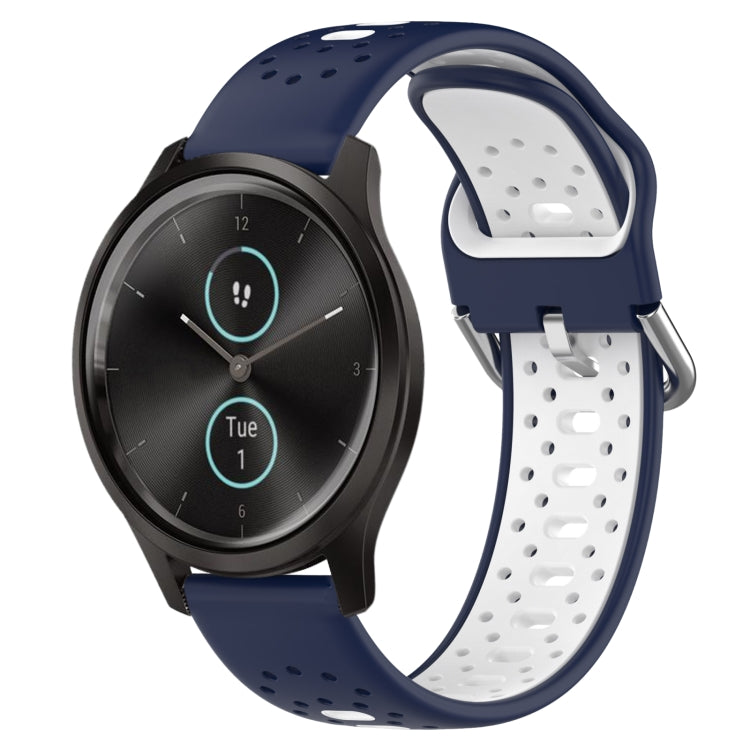 Cinturino in silicone bicolore traspirante da 20 mm, For Garmin VivoMove Style