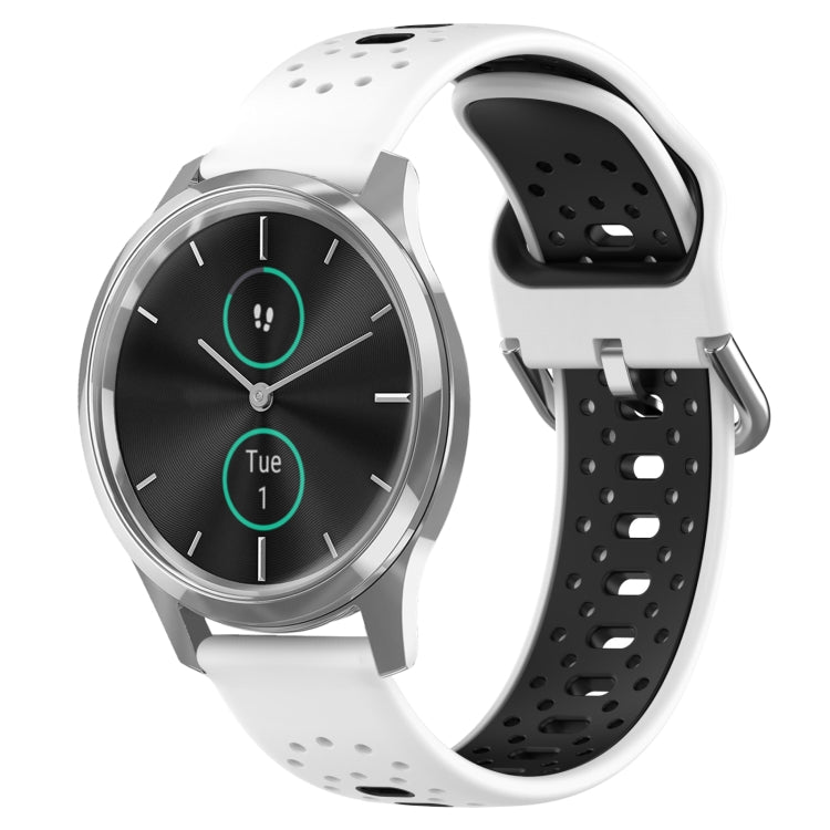Cinturino in silicone bicolore traspirante da 20 mm, For Garmin VivoMove Luxe