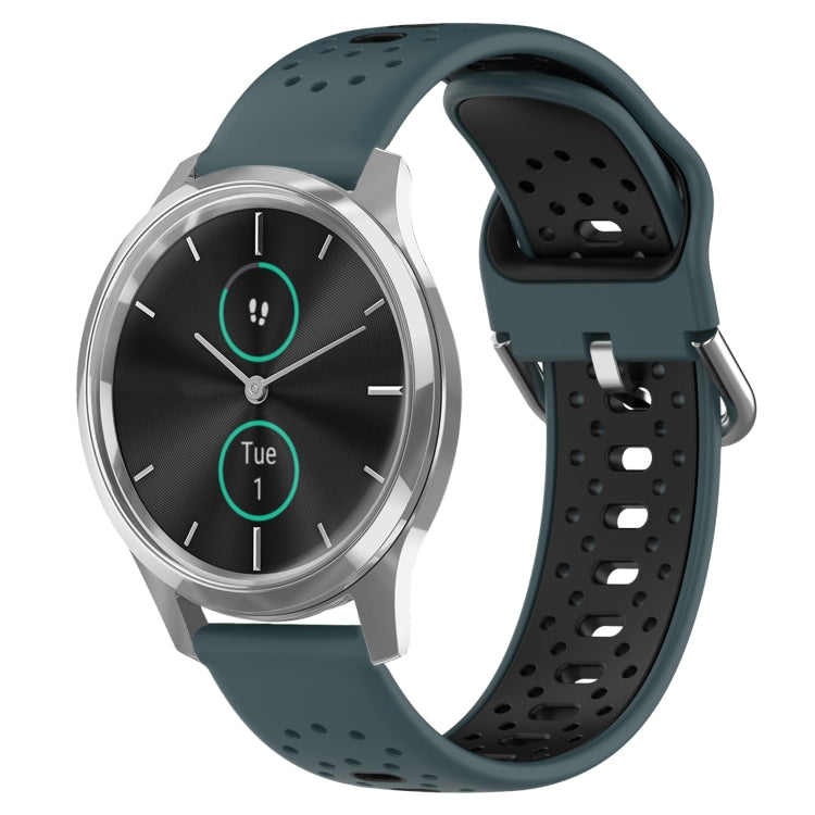Cinturino in silicone bicolore traspirante da 20 mm, For Garmin VivoMove Luxe