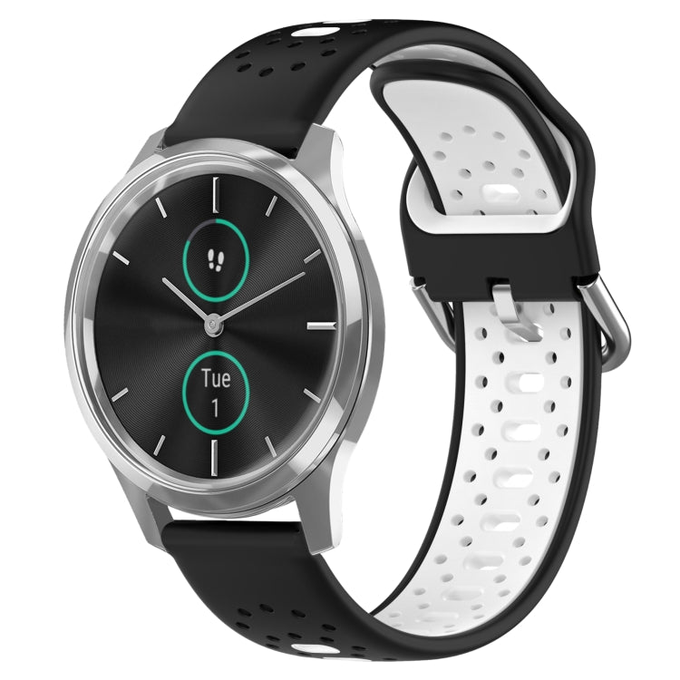Cinturino in silicone bicolore traspirante da 20 mm, For Garmin VivoMove Luxe