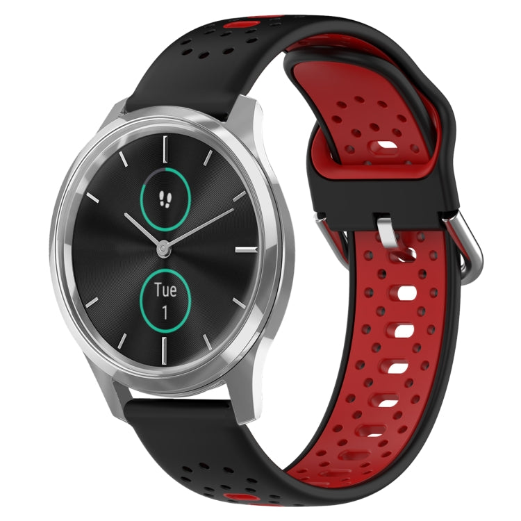 Cinturino in silicone bicolore traspirante da 20 mm, For Garmin VivoMove Luxe