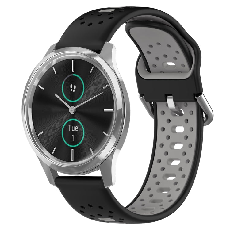 Cinturino in silicone bicolore traspirante da 20 mm, For Garmin VivoMove Luxe