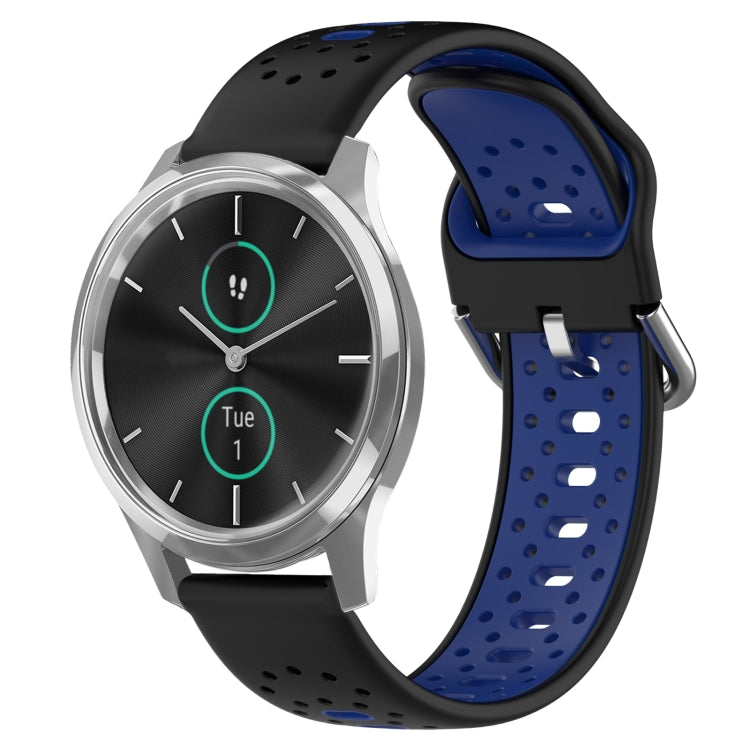Cinturino in silicone bicolore traspirante da 20 mm, For Garmin VivoMove Luxe