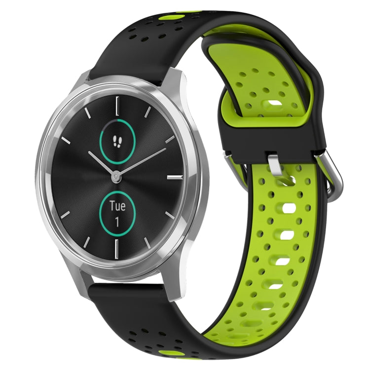 Cinturino in silicone bicolore traspirante da 20 mm, For Garmin VivoMove Luxe