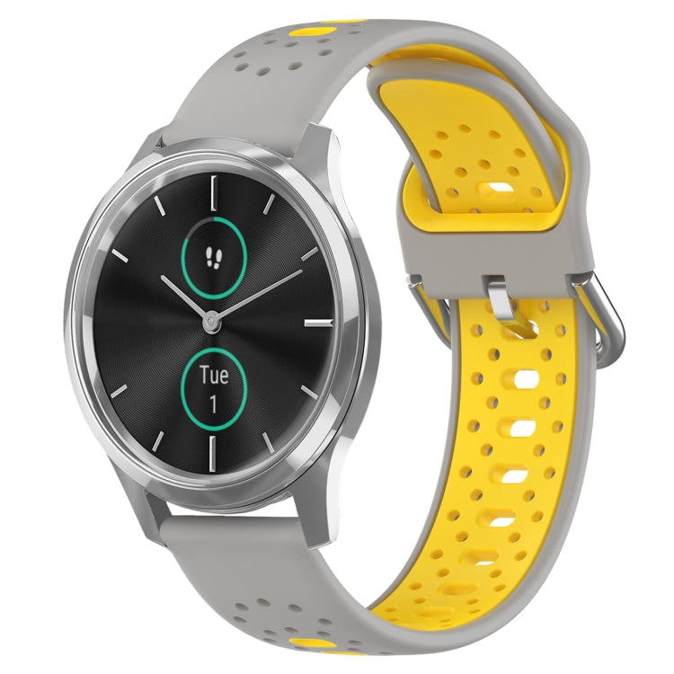 Cinturino in silicone bicolore traspirante da 20 mm, For Garmin VivoMove Luxe