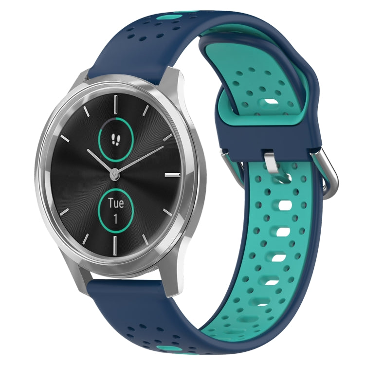 Cinturino in silicone bicolore traspirante da 20 mm, For Garmin VivoMove Luxe