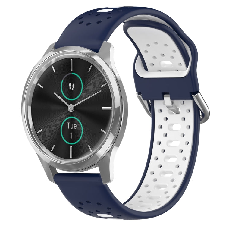 Cinturino in silicone bicolore traspirante da 20 mm, For Garmin VivoMove Luxe