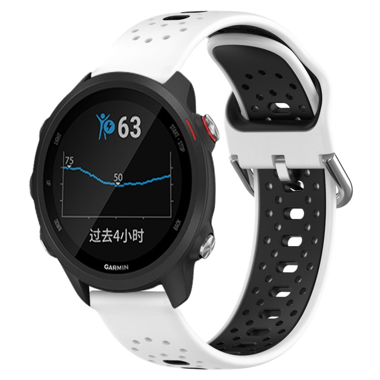 Cinturino in silicone bicolore traspirante da 20 mm, For Garmin Forerunner 245 Music