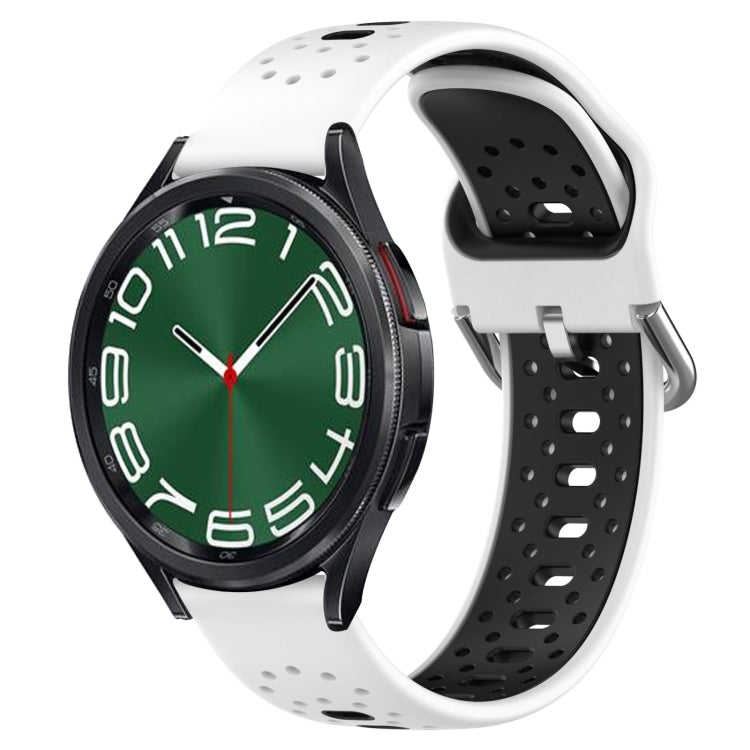 Cinturino in silicone bicolore traspirante da 20 mm, For Samsung Galaxy Watch 6 Classic 47mm
