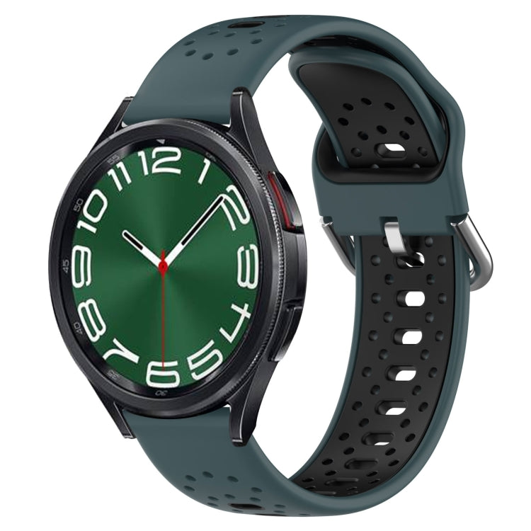 Cinturino in silicone bicolore traspirante da 20 mm, For Samsung Galaxy Watch 6 Classic 43mm