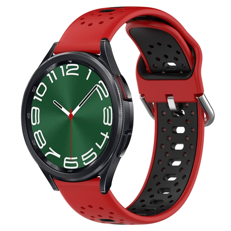 Cinturino in silicone bicolore traspirante da 20 mm, For Samsung Galaxy Watch 6 Classic 43mm