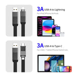 ENKAY ENK-CB134 4-in-1 60W USB-A / Tipo-C a 8 pin / Tipo-C Cavo dati di ricarica rapida magnetico intrecciato in nylon, 0.15m, 1.2m