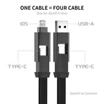 ENKAY ENK-CB134 4-in-1 60W USB-A / Tipo-C a 8 pin / Tipo-C Cavo dati di ricarica rapida magnetico intrecciato in nylon, 0.15m, 1.2m