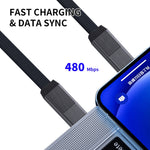 ENKAY ENK-CB134 4-in-1 60W USB-A / Tipo-C a 8 pin / Tipo-C Cavo dati di ricarica rapida magnetico intrecciato in nylon, 0.15m, 1.2m