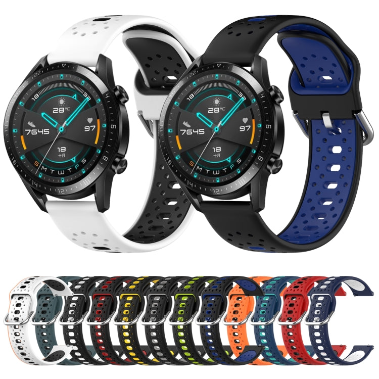 Cinturino in silicone bicolore traspirante da 20 mm, For Huawei Watch GT2 42mm