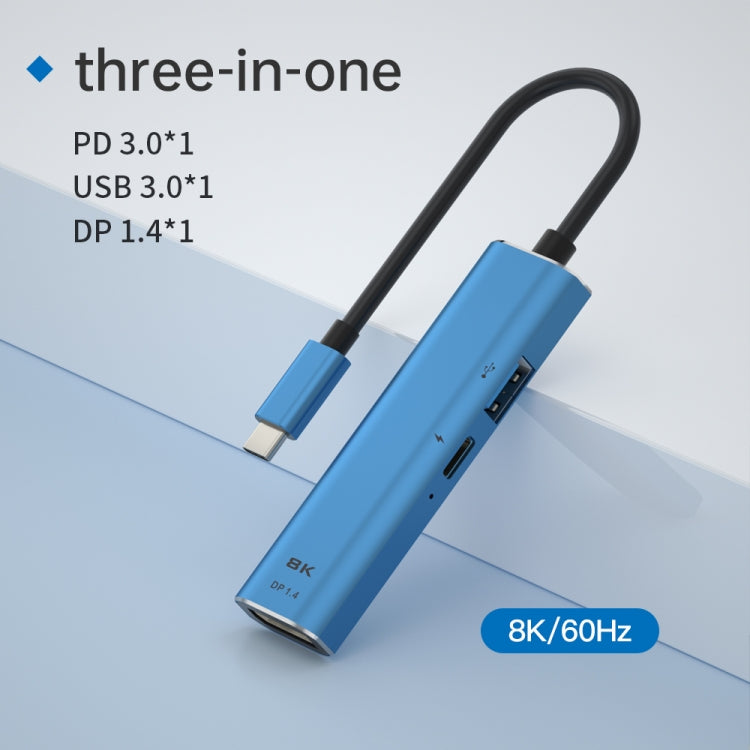 Adattatore USB-C 3 in 1 USB3.0 PD3.0 DP1.4 100W