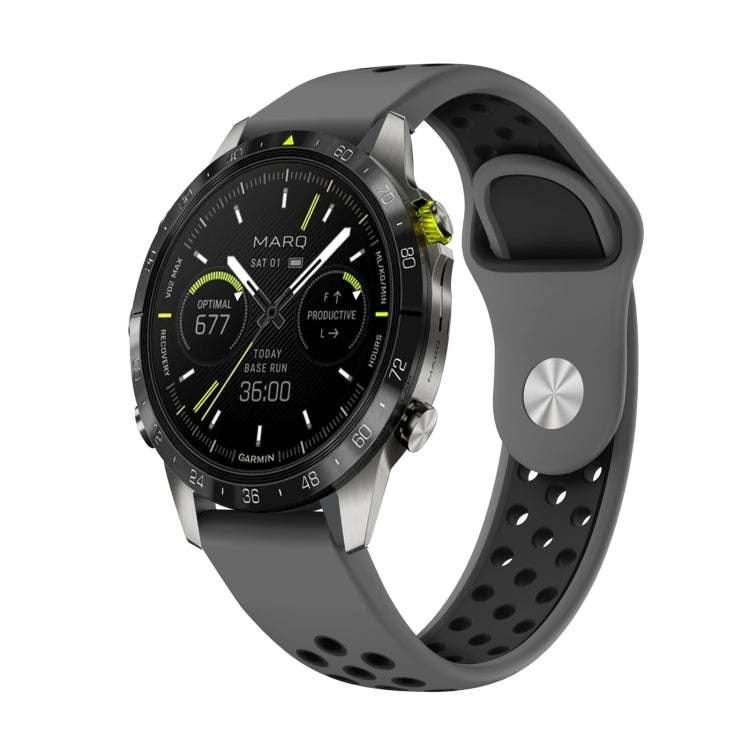 Cinturino sportivo in silicone traspirante da 22 mm, For Garmin MARQ Athlete Gen 2, For Garmin Instinct Crossover