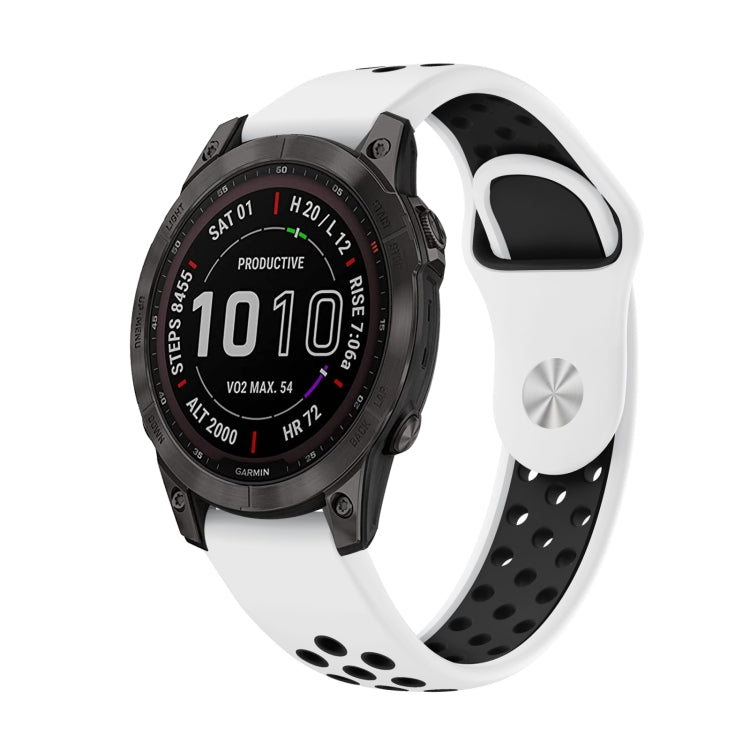 Cinturino sportivo in silicone traspirante da 22 mm, For Garmin Instinct Crossover Solar, For Garmin Fenix 7